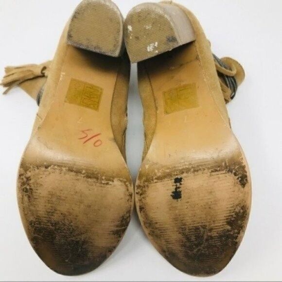 Callisto womans bohemian ankle heeled boots 7 BoxK brown suede leather - Picture 8 of 9